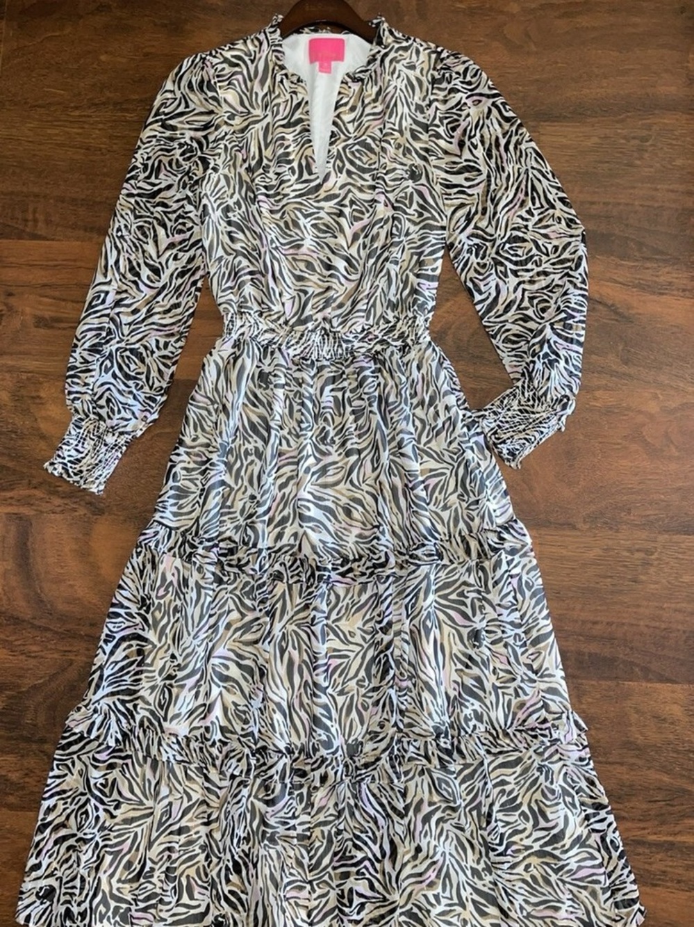 Lilly Pulitzer Black and White Tiered Maxi Dress